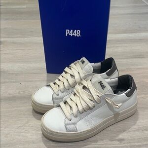 P448 Thea Chalk Sneaker Size 38 leather with box neutral shoes luxury brand